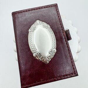 Vintage Italian Pressed Silver And Leather Small Decorative Address Book Unused